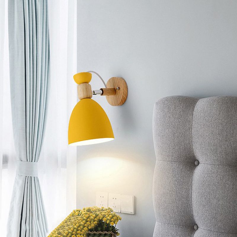 Contemporary Wall Light Wooden Macaroon Wall Light Sconce for Living Room