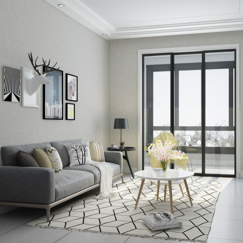 Simple Soft Color Non-Woven Wallpaper Smooth Solid Moisture-Resistant Wall Decor