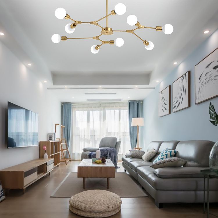 Modern Minimalist Style Branch Chandelier Lighting Fixtures Metal Chandelier for Living Room