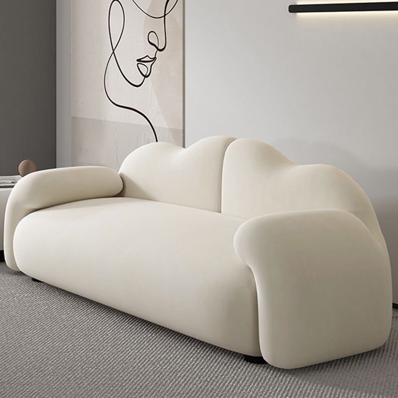 Scandinavian Seating White Cushions Rolled Arm Living Room Settee