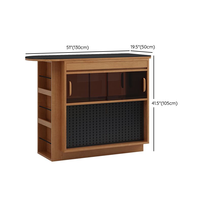 Stone Top Bar Stool Table Nordic Style Pub Table with LED Light