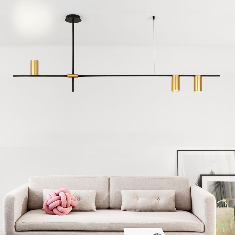 Accesorios de iluminación de la isla de cilindro modernos Luz de metal de lámparas de metal