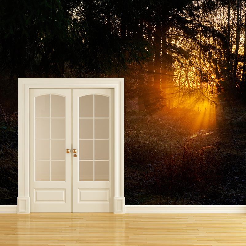 Moisture Resistant Forest Mural Wall Covering Wall Decor in Bringht Color