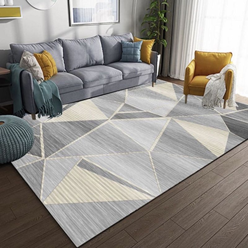 Modern Graphic Print Indoor Carpet Polyester Area Rug Non-Slip Backing Carpet for Living Room