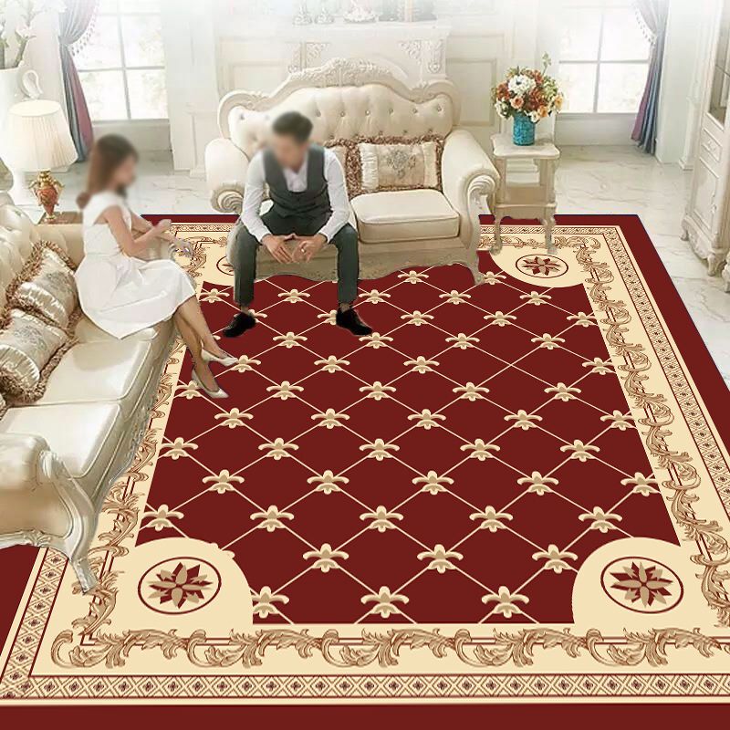 Vintage Medallion Pattern Carpet Polyester Area Rug Stain Resistant Area Rug for Living Room