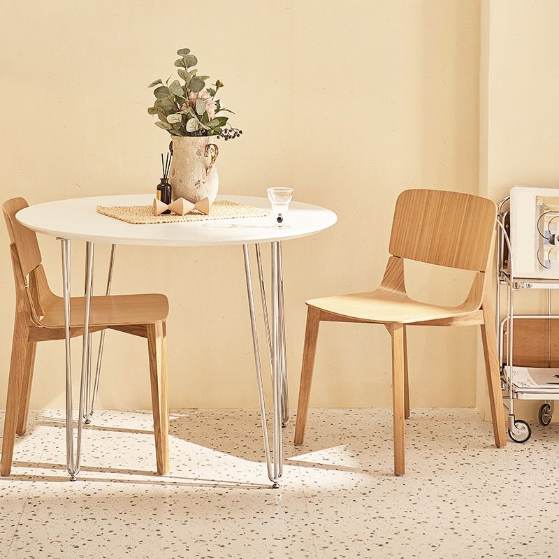 Solid Wood Side Chair Industrial Open Back Dining Chair for Home