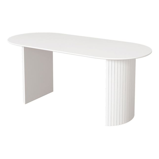 Sintered Stone White Esstisch Einfachheitstisch mit doppelter Sockel für Esszimmer