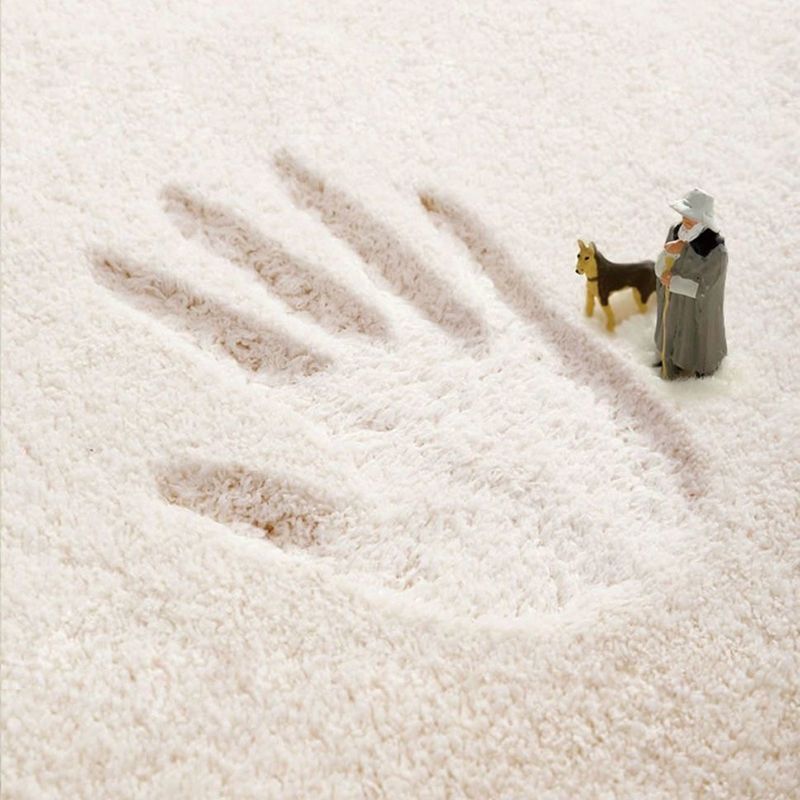 Light Brown Modern Rug Polyester Color Block Rug Non-Slip Backing Rug for Home Decor