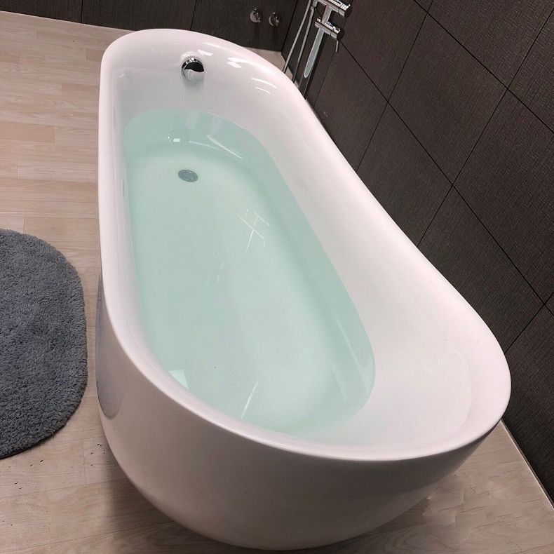 Modern Style Freestanding Bath Tub Acrylic Free Form Bathtub in White
