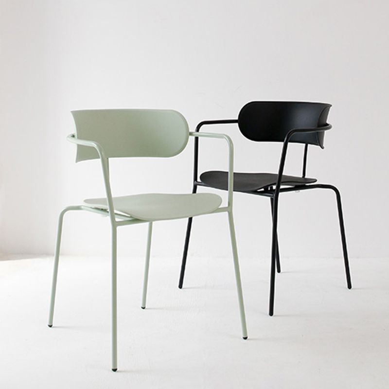 Chaises de salle à manger de cuisine de style industriel Fauteuils empilables avec pieds en métal (Ensemble de 4)