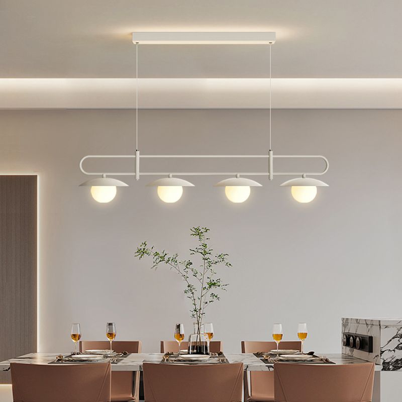 3/4-Light Contemporary Kitchen Island Lighting White Island Pendant Lighting