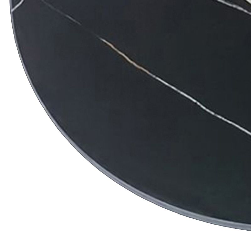Modern 21.6" Tall Slate Round Side Table Metal Frame End Table with Shelf
