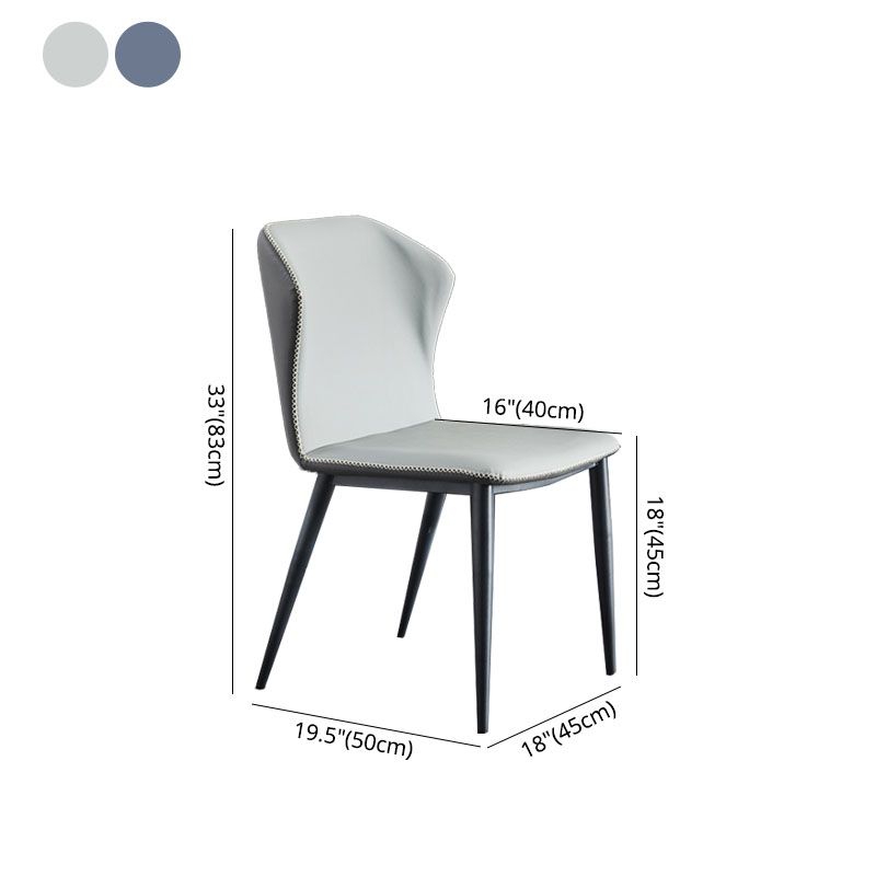 Minimalist Style Wingback Parsons Chair Leather Dining Chairs for Kitchen