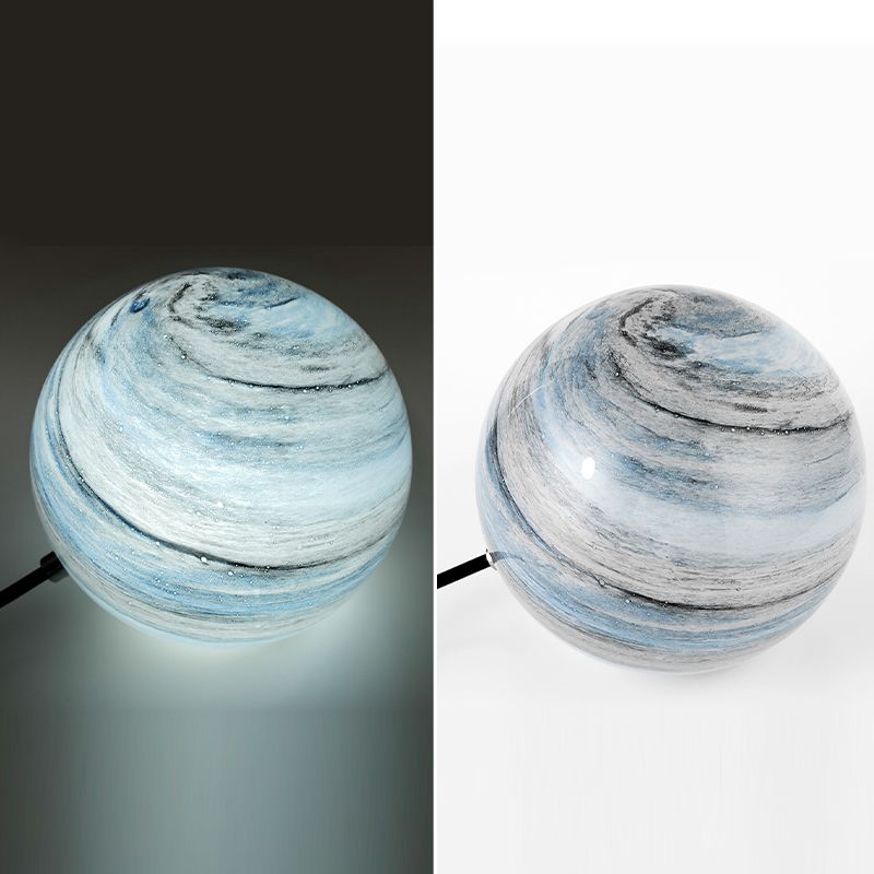 Single Head Modern Glass Sphere Table Lamp Bedroom Living Room Nightstand Lamps