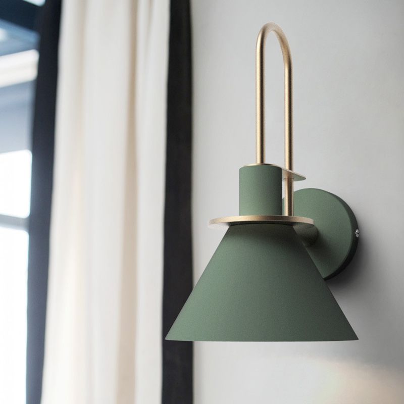 1 Light Metal Wall Mounted Wall Lights Modern Cone Wall Sconces Lighting Fixtures for Bedroom