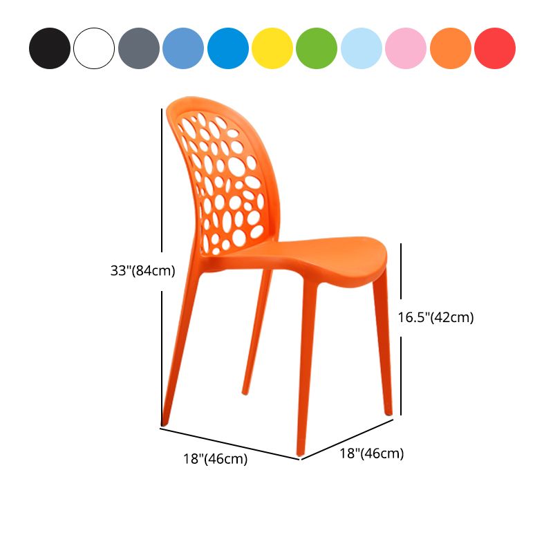 Nordic Dining Chair Plastic Dining Armless Chairs for Kitchen