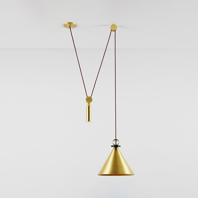 Metal Conical Hanging Light Kit Simplicity Style Down Lighting Pendant for Bedroom