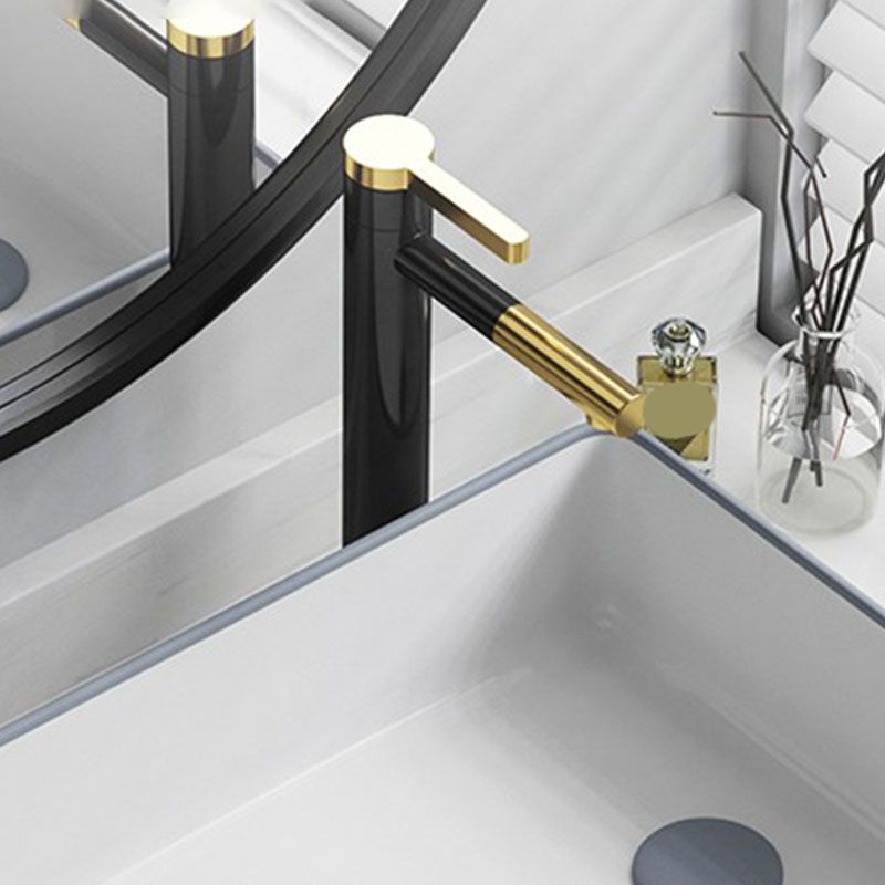 Bathroom Sink Ceramic Rectangular Faucet Single Rod Handle Sink