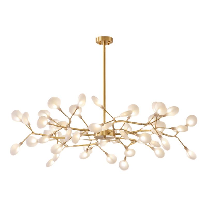 Gold Firefly Pendant Light in Modern Creative Style Copper Indoor Hanging Lamp with Glass Shade