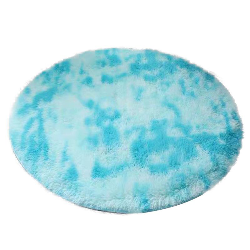 Mehrfarbiger, schlichter Batik-Teppich, moderner Shag-Teppich mit runder Fläche, Polyester-Teppich mit rutschfester Rückseite für die Inneneinrichtung