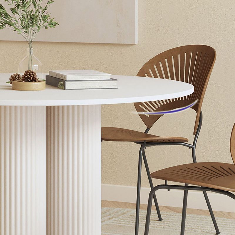 Round Dining Table Modern Furniture with Solid Wood Base for Home