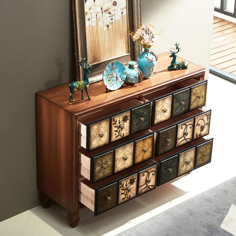 Mid-Century Modern Rectangle Side Cabinet Wood Storage Cabinet
