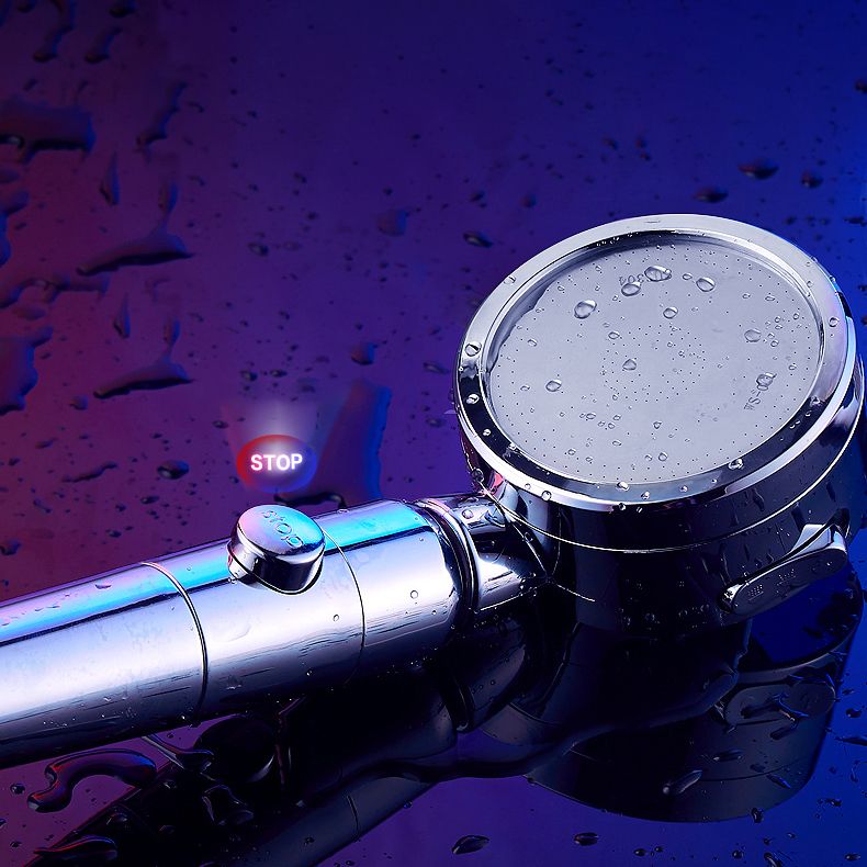 Contemporary Handheld Shower Head Round 3 Setting Spray Head in Silver