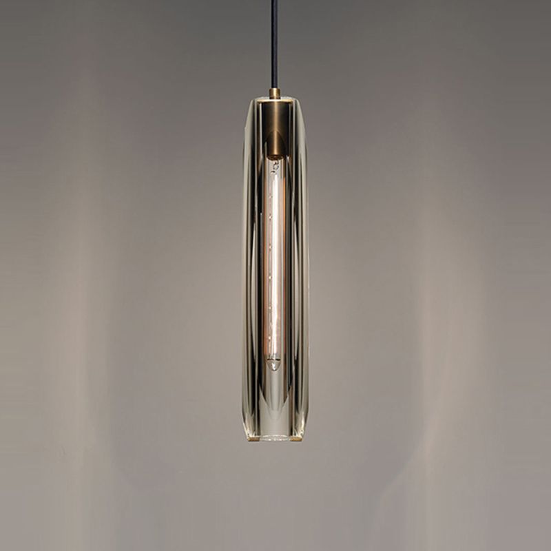 Crystal Pendante Light Contemporary Smoke Grey Pendant lampe pour le salon
