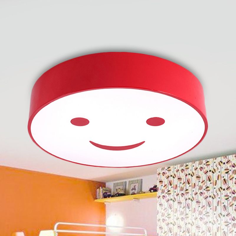 Luz empotrada redonda para dormitorio de bebé con cara sonriente, lámpara de techo LED de acrílico para niños