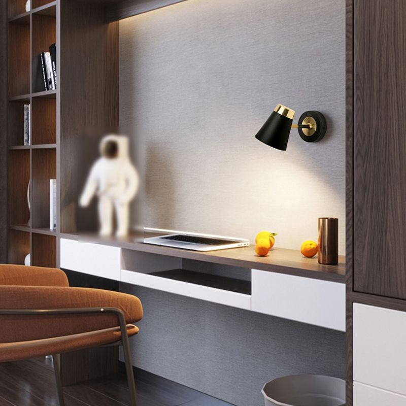 Modern Simple Aluminum Wall Light Bell Shape Rotatable Wall Lamp for Living Room