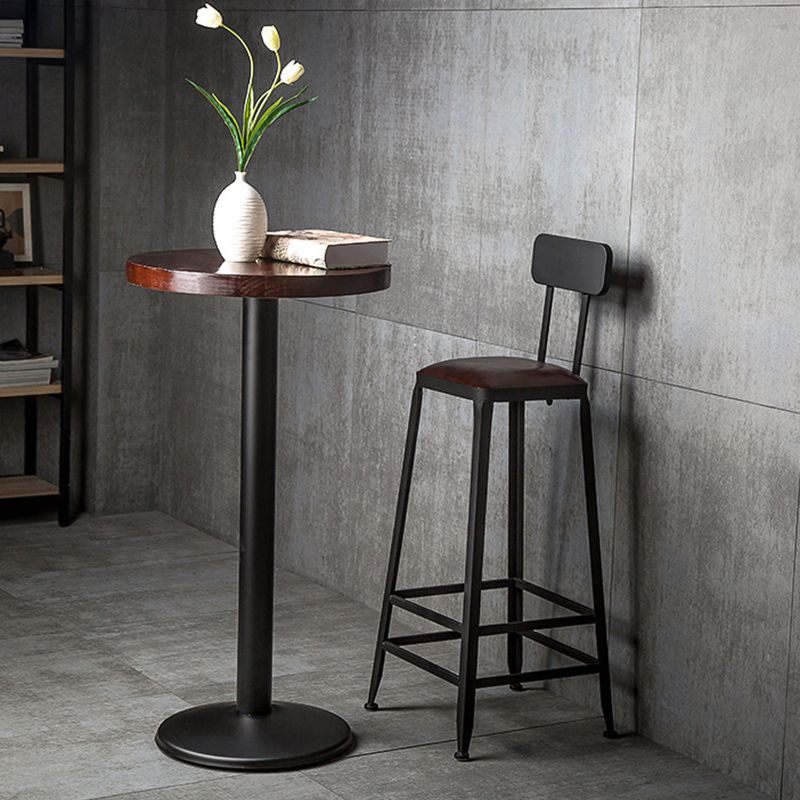 Iron Bar and Counter Stool Industrial Indoor Vintage Brown Counter Height Stools