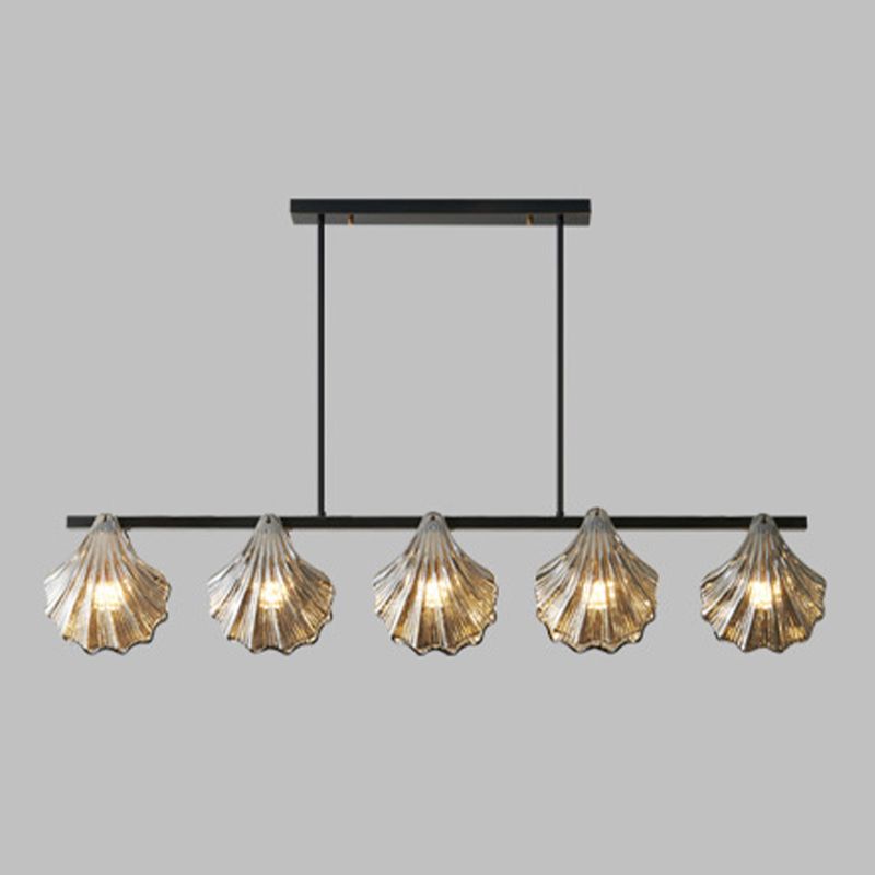 Glass Shell Shape Chandelier Light Modern Style Multi Lights Chandelier Light Fixture