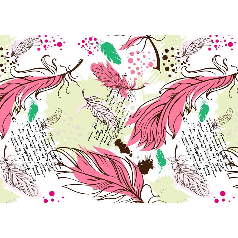 Extra Large Feather Wall Murals Stain Resistant Modernism Living Room Wall Decor