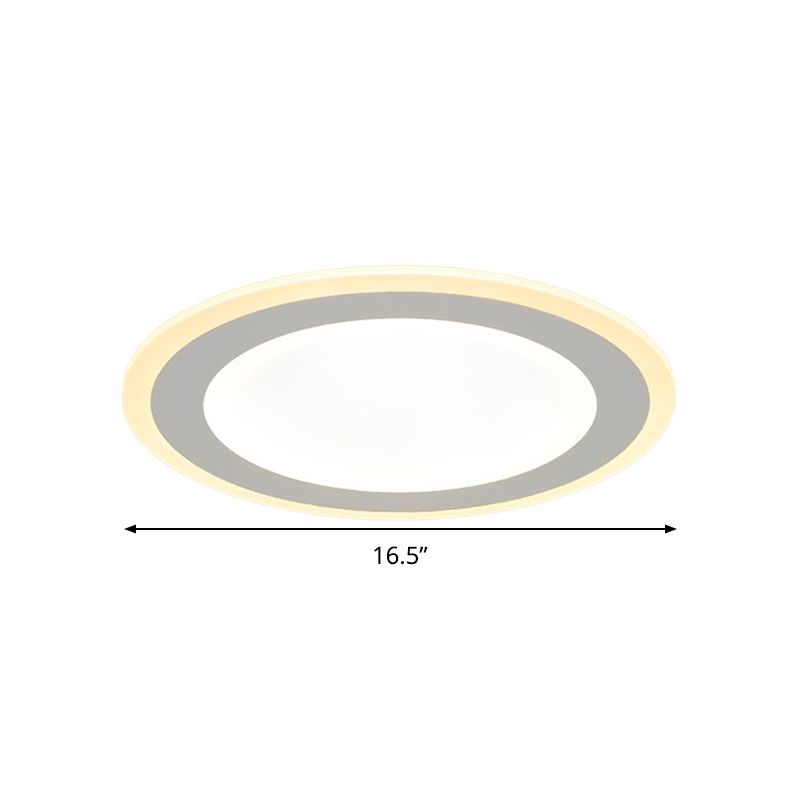 16"/20.5" Dia Minimalist Round Flush Mount Light Super Thin White Acrylic LED Ceiling Mount Lighting in Warm/White Light