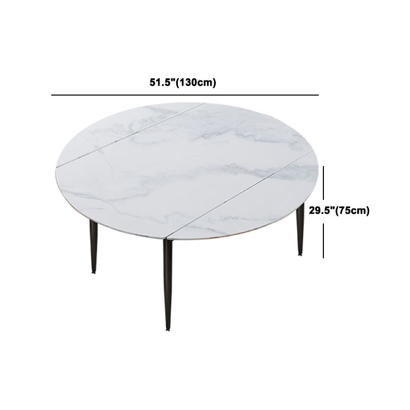 Contemporary Style Round Dining Table Set 1/4/6/7 Pieces Sintered Stone Dining Set