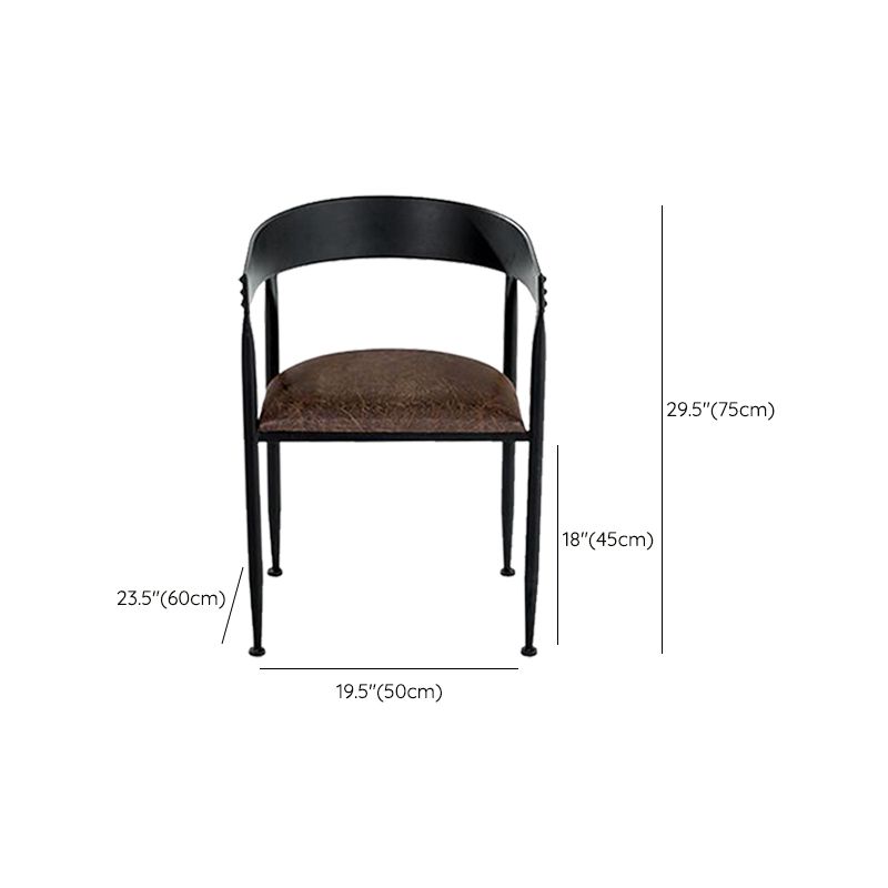 Industrial Kitchen Dining Chair Open Back Dining Chair with Metal Legs