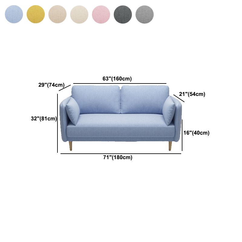 Linen Contemporary Standard Square Arm Sofa for Living Room, Apartment