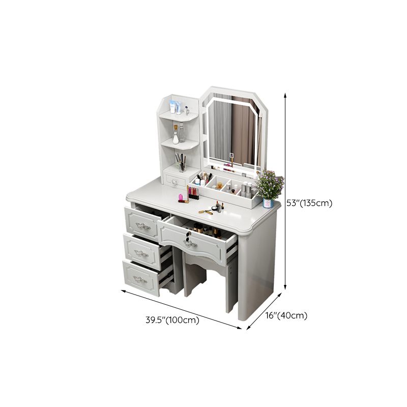 Make-up Vanity Standing Wooden 5-Drawers Mirror Contemporary