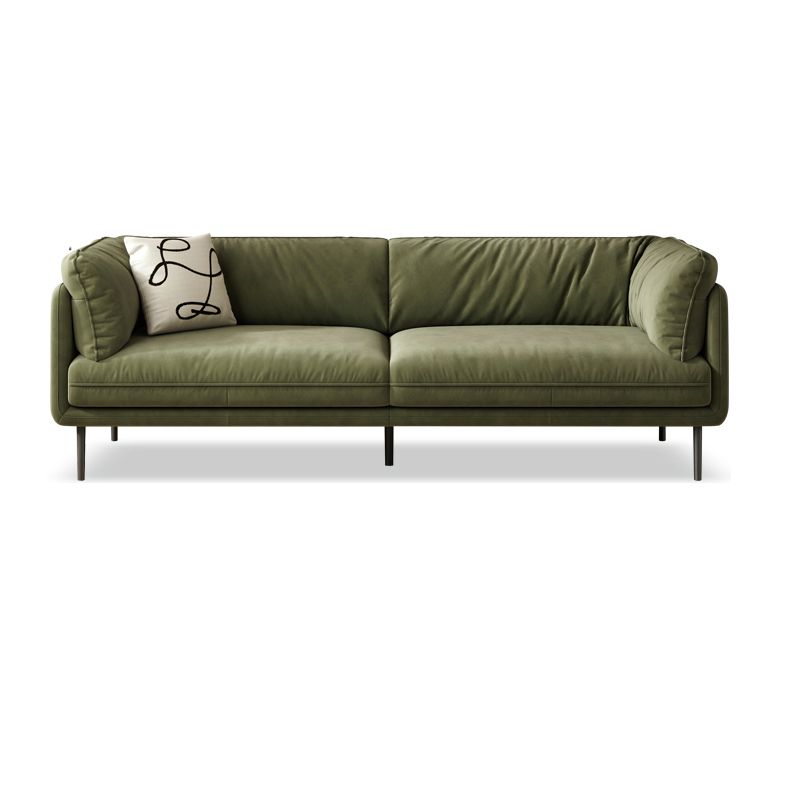 80"High Faux Leather Tuxedo Arm Sewn Pillow Back Sofa, Living Room