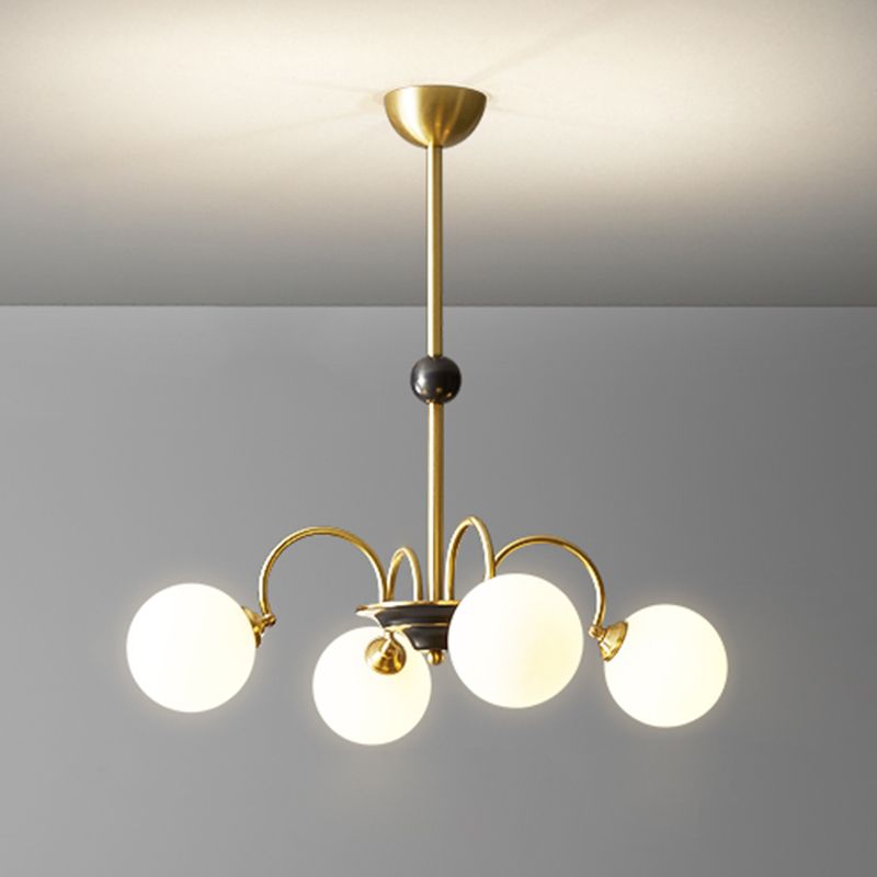 Glass Bronze Chandelier in Modern Luxury Style Copper Globe Hanging Lamp for Interior Spaces