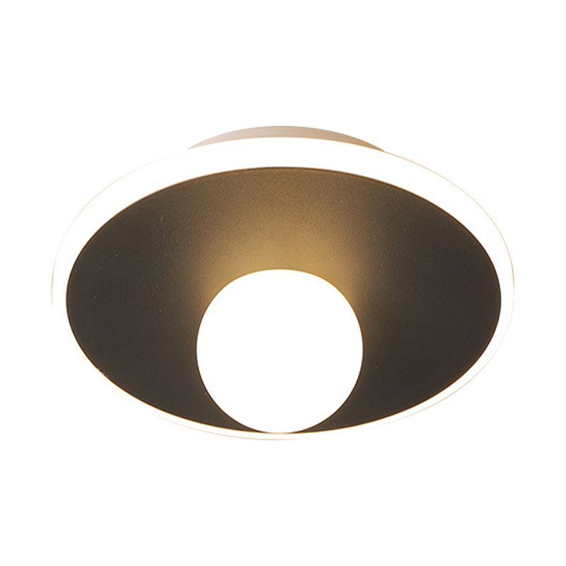 Modern Led Flush Lamp with Acrylic Shade White/Black Led Square/Rectangle Flush Mount Light in White/Warm Light