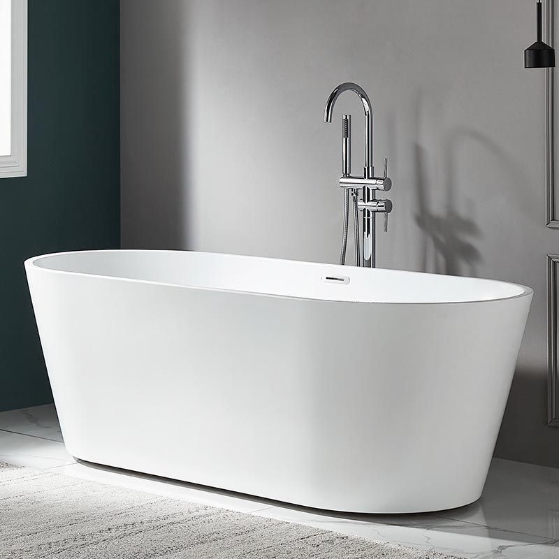 Modern Freestanding Bathtub White Acrylic Bath Tub for Home and Hotel