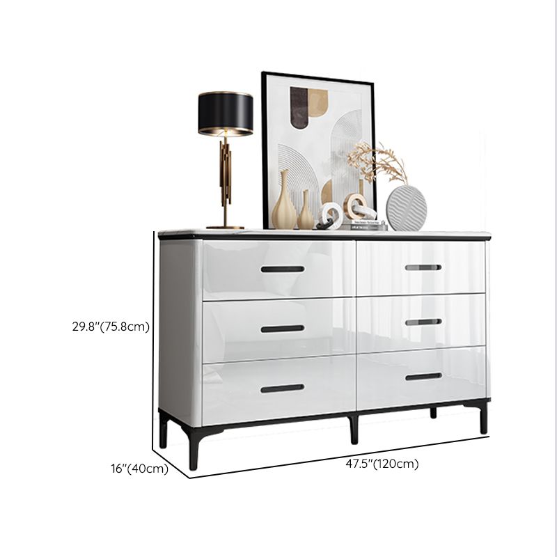 Contemporary Stone Storage Chest Bedroom White Chest with Black Legs