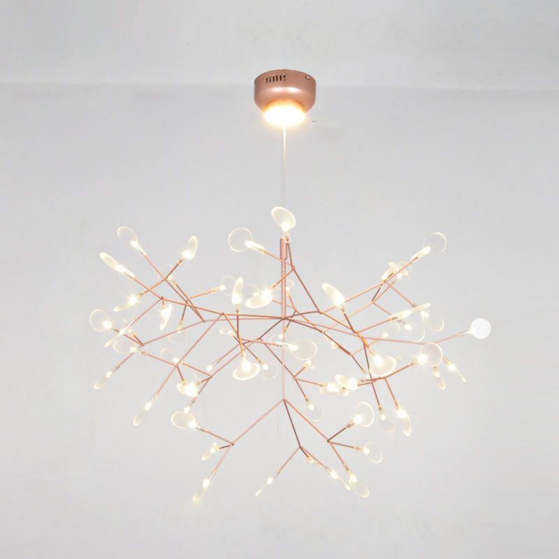 Glowworm Chandelier Light Fixtures Modern Multi-Head Hanging Pendant Lights with Acrylic Shade