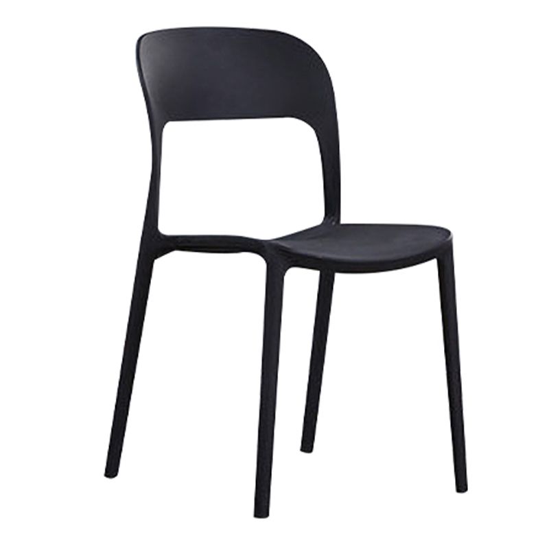 Chaises de salle à manger sans bras scandinaves, chaise latérale à dossier ouvert d'intérieur en plastique