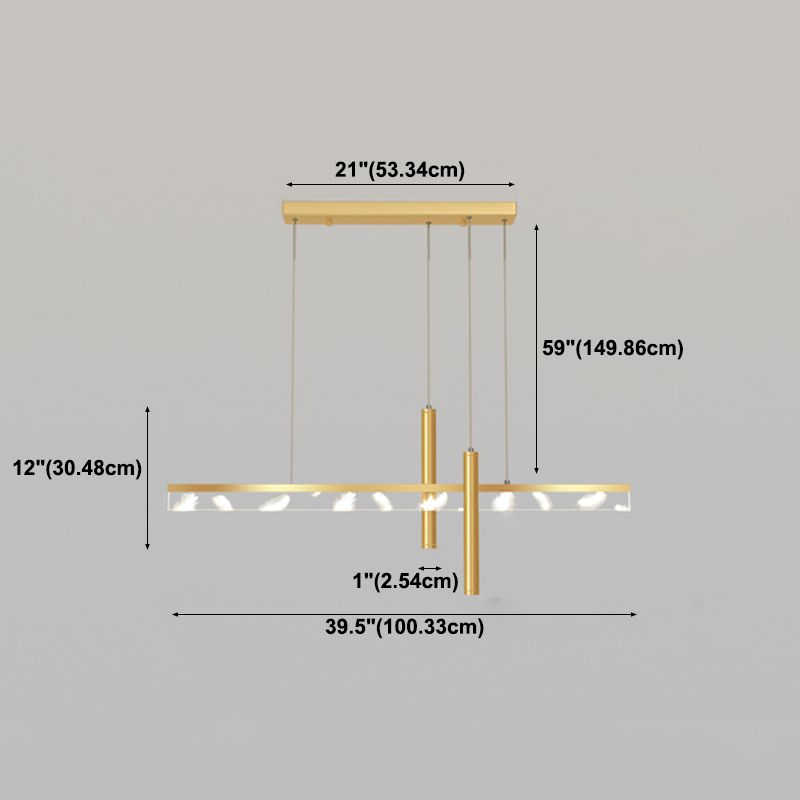 Zeitgenössischer Stil linearer Inselbeleuchtung Metal 3 Light Island Leuchten