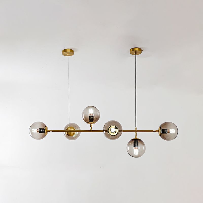 Contemporary Globe Pendant Lights Glass 6 Light Pendant Lighting