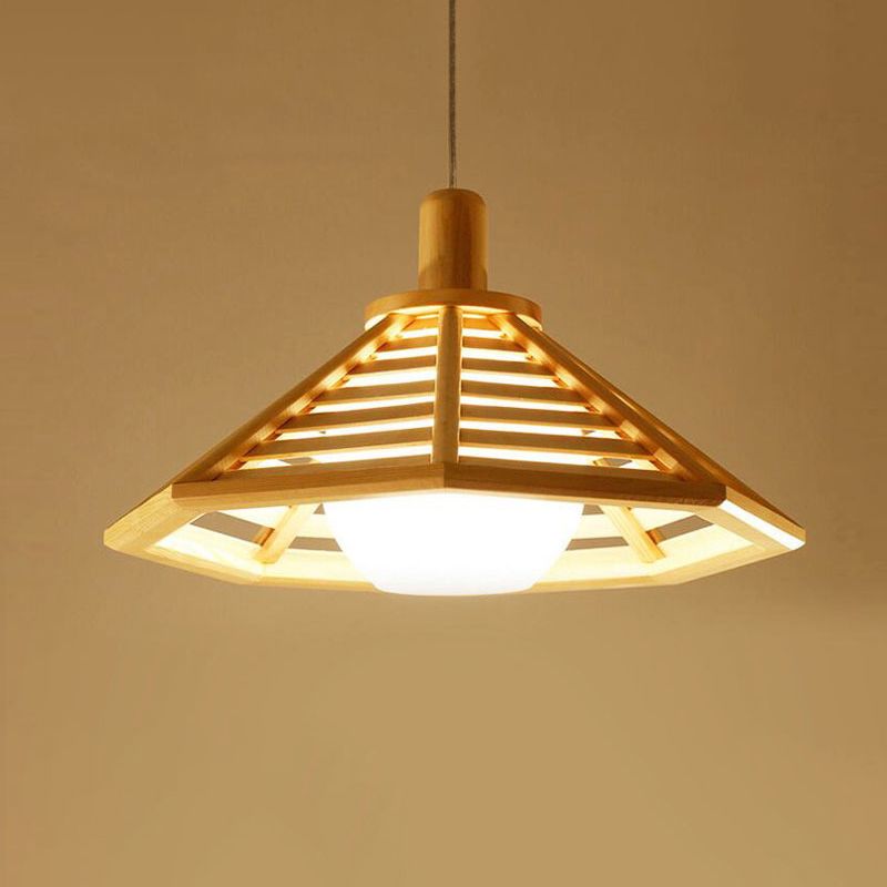 Un cône de tête pendentif en bois moderne chambre à coucher léger salon salle à manger pendentif