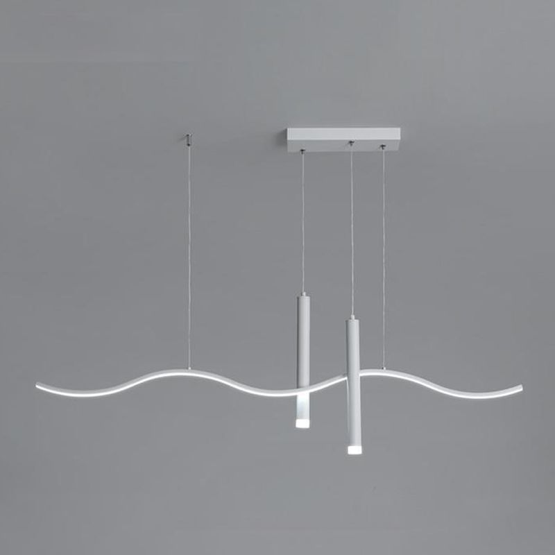 White Ceiling Light LED Contemporary Kitchen Island Lighting for Dining Room
