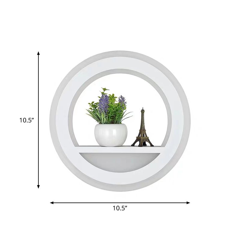 Nordic LED Wall Light Sconce Black Round/Elephant/Giraffe Ultrathin Wall Mounted Lamp with Acrylic Shade in Warm/White Light